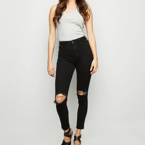 Black high rise denim jeans